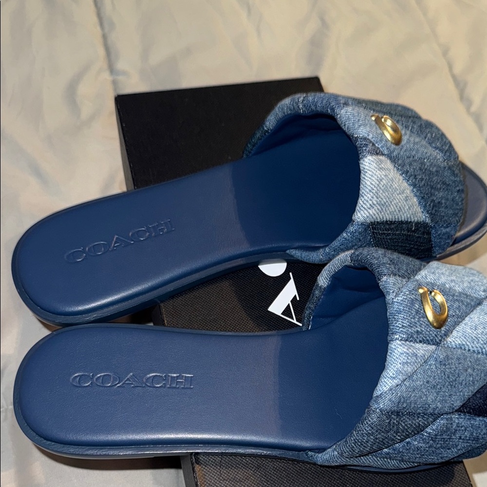Coach Denim Patch Slides - Picture 5 of 6